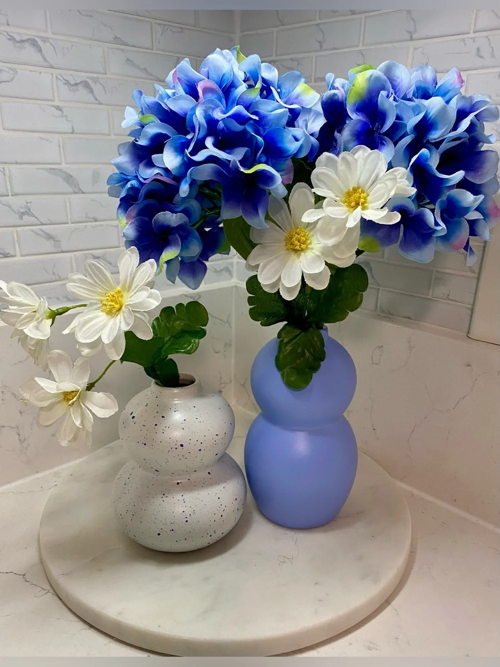 Blue Double-Gourd Ceramic Vase - Home Accents